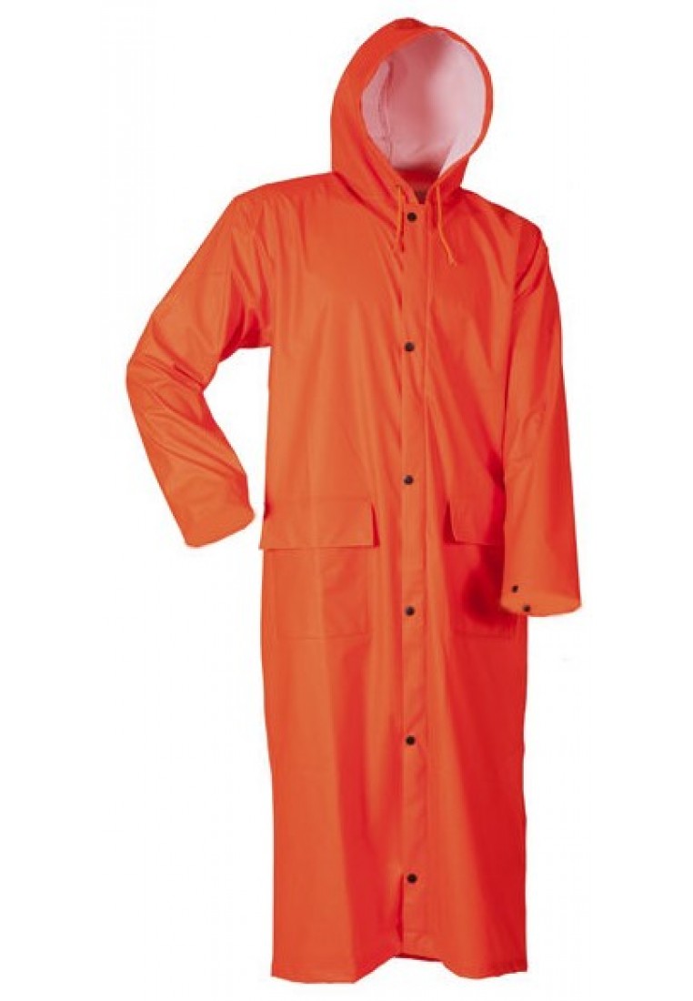 Orange lange Regenjacke HiVis von Lyngsoe Rainwear Regenwarenhaus