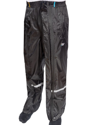 Schwarze Leichtgewichtig Regenhose mit durchgehendem Reißverschluss von Hello Rain