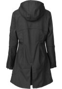 Schwarz Softshell-Regenjacke in Dreiviertellänge von Ilse Jacobsen 3