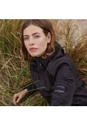 Schwarz Softshell-Regenjacke in Dreiviertellänge von Ilse Jacobsen 5