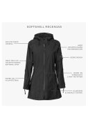 Schwarz Softshell-Regenjacke in Dreiviertellänge von Ilse Jacobsen 6