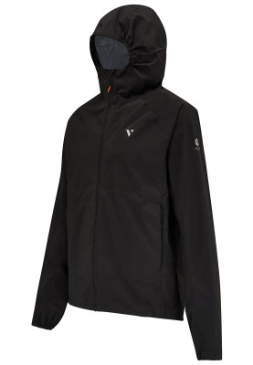Schwarze ultraleichter Laufregenjacke Venture
